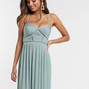 ASOS CAMI PLEATED MAXI DRESS in spearmint